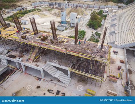 Construction of the Stadium Aerial View Stock Image - Image of stadium ...