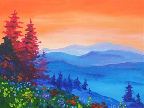 Paint and Sip - Magnificent Mountainside Sunrise - Los Angeles | Classpop!