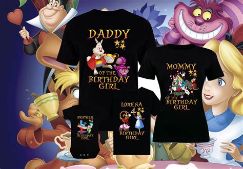 Birthday Alice In Wonderland Family Shirts Family Alice In Wonderland T-Shirts A… | Family ...