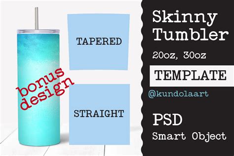 Skinny Tumbler Template for 20 oz, 30 oz. Straight and Tapered Smart O By Klepsidra_day ...