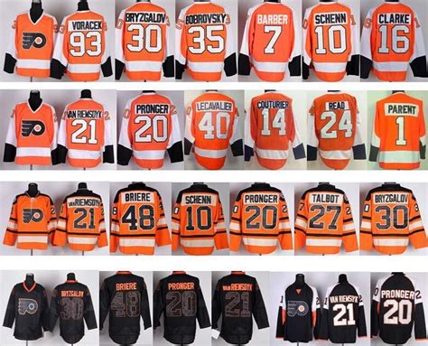 2016 New, Philadelphia Flyers Hockey Jerseys 1 Bernie Parent 14 Couturier 40 Lecavalier 10 ...