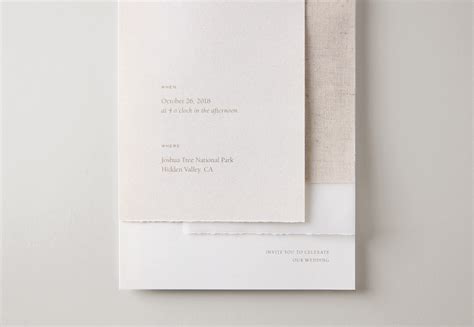 Natural Linen Wedding Invite — Paper&Toys