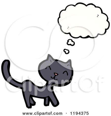 Cartoon of a Cat Thinking - Royalty Free Vector Illustration by ...