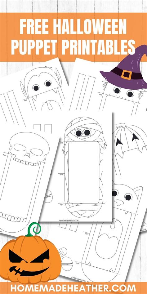 Free Halloween Puppet Printables | Halloween school, Halloween arts and crafts, Halloween activities