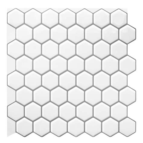 Hexagon White Vinyl Self Adhesive Tile | TAI-DECOR®