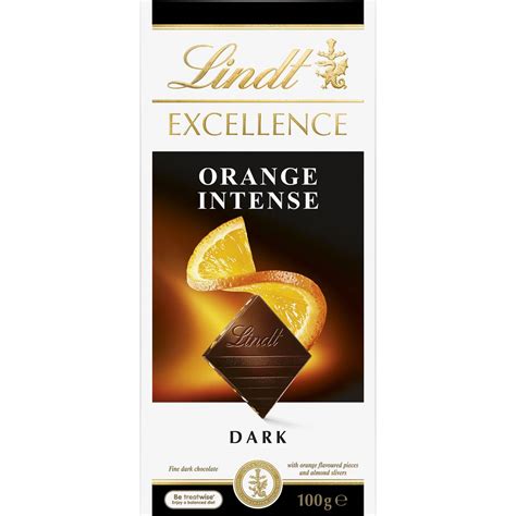 Calories in Lindt Excellence Dark Chocolate Orange Intense calcount