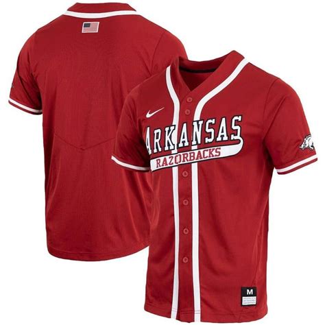 Nike Cardinal Arkansas Razorbacks Replica Full-button Baseball Jersey ...