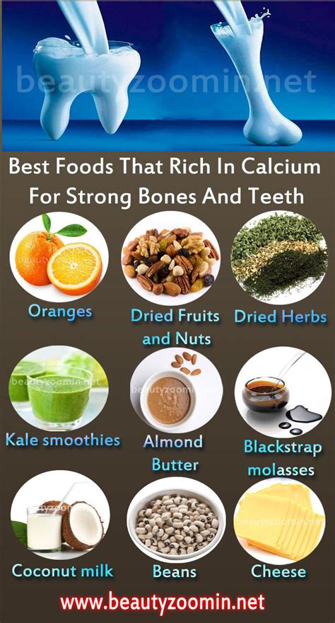 Best Foods That Rich In Calcium For Strong Bones And Teeth | Foods with calcium, Food for strong ...