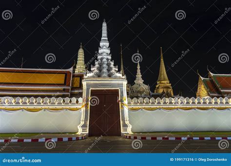 Buddhist Temple Grand Palace at Night in Bangkok, Thailand Stock Photo - Image of religion ...