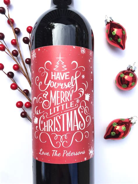 Christmas Wine Labels Happy Holidays Merry Christmas Have - Etsy