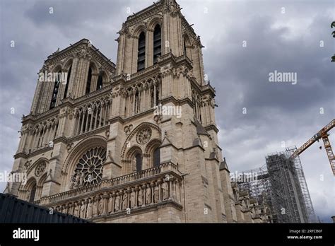 Paris, France - July 13, 2023 - Notre-Dame de Paris Cathedral under ...