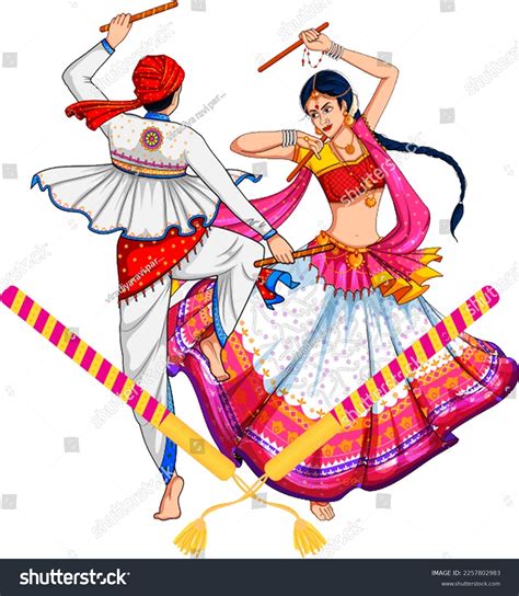 People Gujarat Garba Dance Stock Illustration 2257802983 | Shutterstock