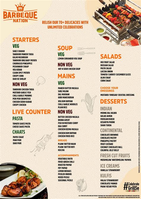 Barbeque Nation Menu, Menu for Barbeque Nation, Nagpur, Nagpur