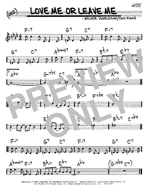 Love Me Or Leave Me sheet music by Ruth Etting (Real Book - Melody & Chords - C Instruments – 60734)