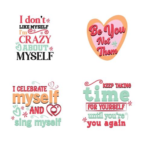 Self love typography design set 18746332 Vector Art at Vecteezy