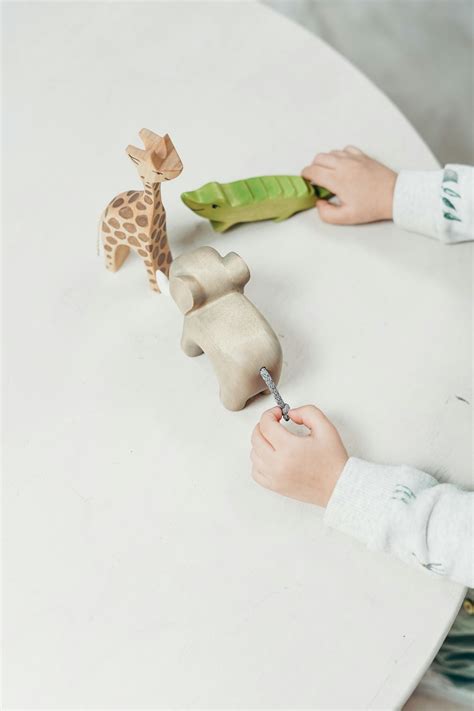 Child Holding Wooden Animal Toys · Free Stock Photo