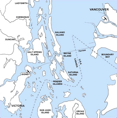 Gulf Island Vacation Rentals Inc., Gulf Islands Map - Providing ...