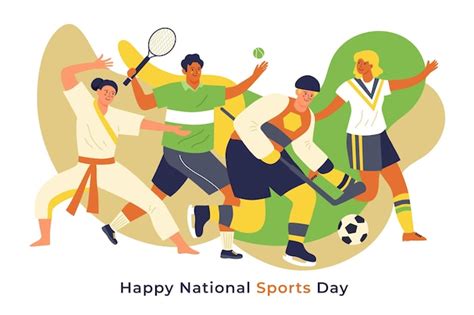 Free Vector | National sports day illustration