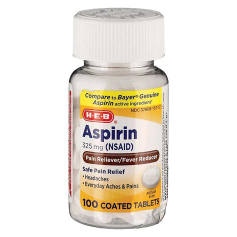 H-E-B Aspirin 325 mg Coated Tablets - Shop Pain Relievers at H-E-B