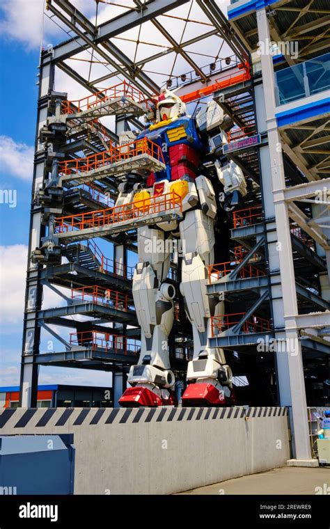 July 2023, Yokohama. Gundam Factory Yokohama featuring a life-size ...