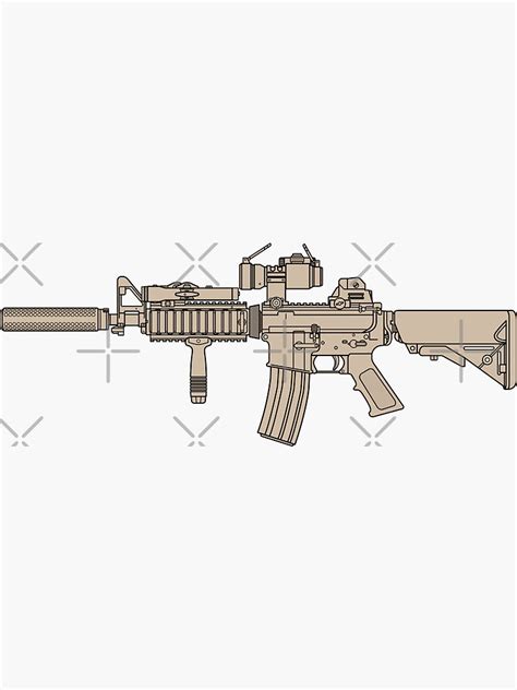 "MK18 Mod 0 Sand" Sticker by Netliquid | Redbubble