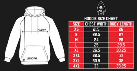 Hoodie Size Chart