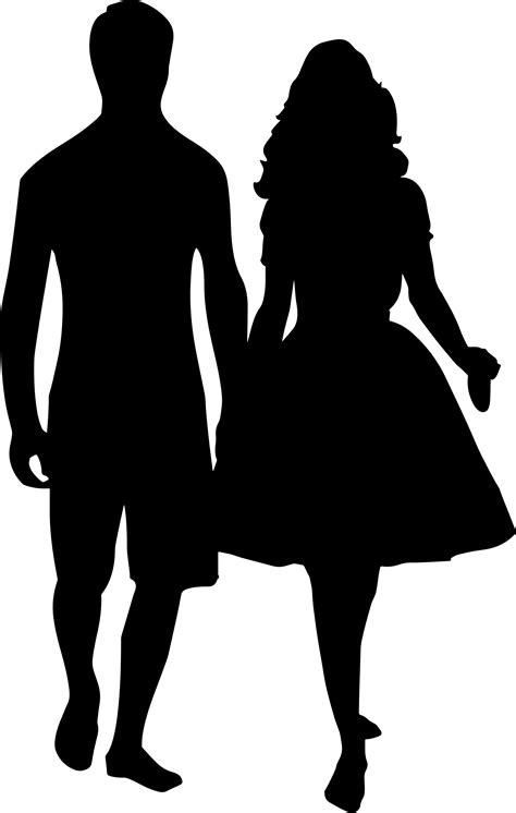 Clipart - Couple Holding Hands Silhouette