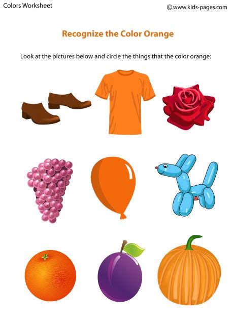 Color Orange worksheet