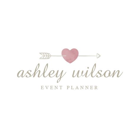 Heart Logo, Wedding Logo, Photography Logo, Watercolor Logo, Custom ...