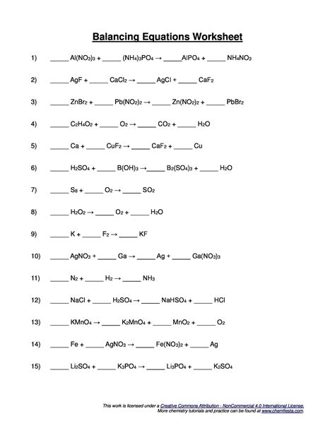 Neat 50 Examples Of Unbalanced Chemical Equations With Answers ...