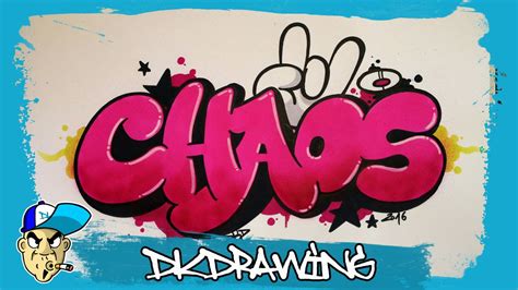 Graffiti Tutorial - How to draw chaos graffiti bubble style letters - YouTube