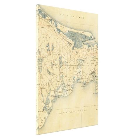 Vintage Map of Barnstable Massachusetts (1893) Canvas Print | Zazzle