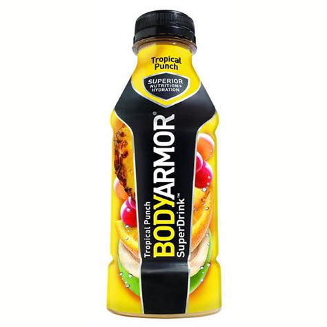 Body Armor Tropical Punch Sports Drink 16 oz Plastic Bottles - Pack of ...