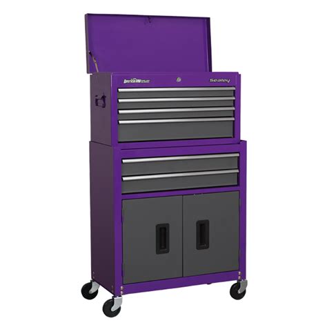 Tool Chest Sealey AP2200BBCP Combination 6 Drawer - Purple/Grey