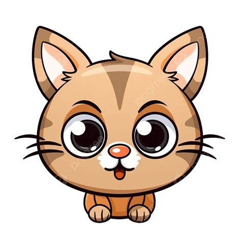 Cartoon Cute Funny Face Cat Clipart, Paint, Digital Art, Freehand PNG Transparent Image and ...