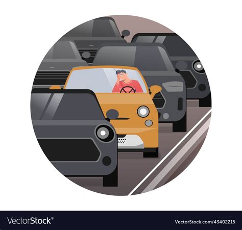 Traffic jam concept Royalty Free Vector Image - VectorStock