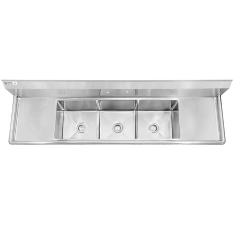 3 Compartment Sink - 2 Drain Boards - GSW