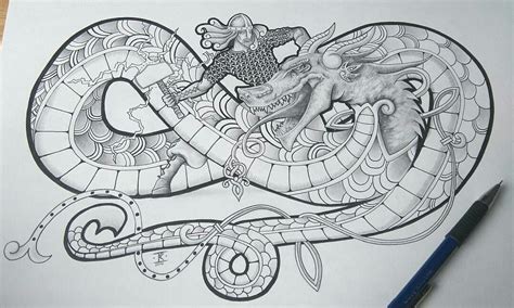 Thor vs Jormungandr | Norse tattoo, Celtic art, Vikings tattoo