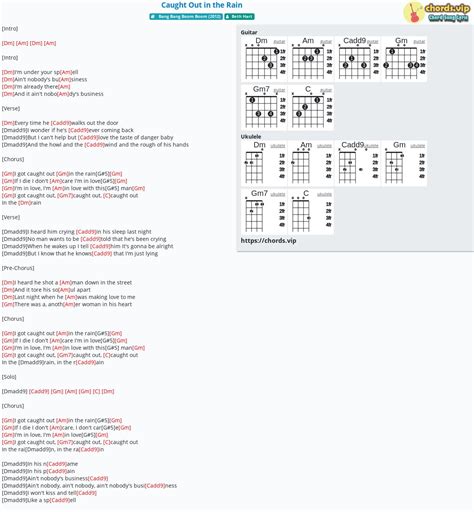 Chord: Caught Out in the Rain - tab, song lyric, sheet, guitar, ukulele ...