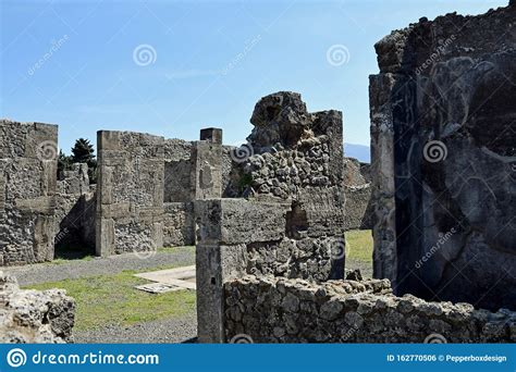 Ruins, Pompeii Archaeological Site, Nr Mount Vesuvius, Italy Stock ...