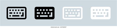 Keyboard Icon Set Black White Computer Stock Vector (Royalty Free ...