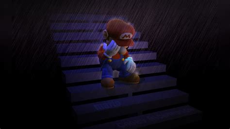 Mario Crying In The Rain On Steps | Know Your Meme