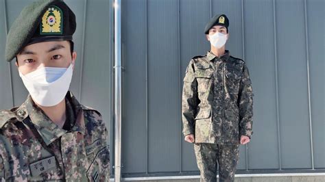 Jin of BTS starts mandatory military service and shares pictures