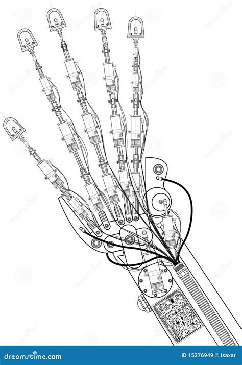 Hand Robot Technical Drawing Stock Vector - Illustration of robot ...