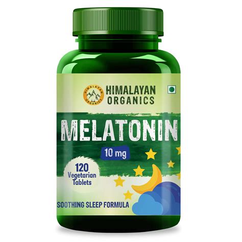 Himalayan Organics Melatonin 10 MG Healthy Sleep Cycle | Helps Stress & Anxiety Relief | Improve ...