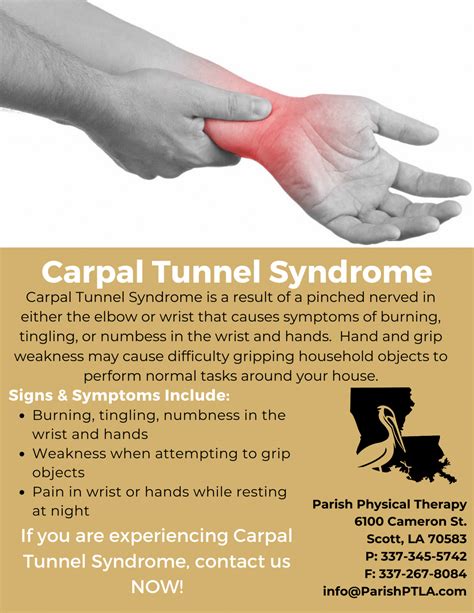 Carpal Tunnel Syndrome - Parish Physical Therapy In Scott, LA