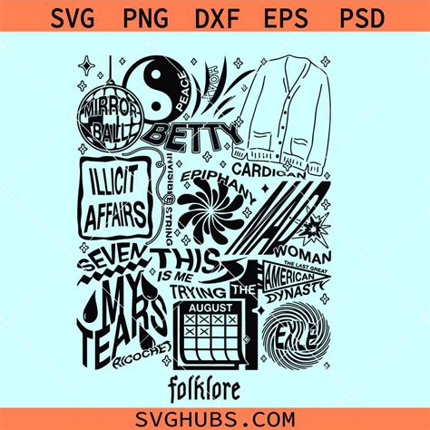 Folklore Tracklist Taylor Swift SVG, Taylor Swift albums svg, Folklore ...