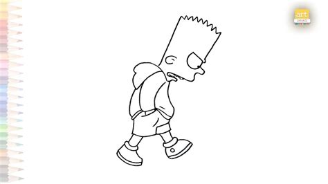 Bart Simpson depression drawing | How to draw Bart Simpson sad drawing ...