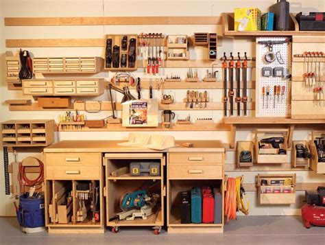 Hyperorganize Your Shop A hook-and-slat wall system puts everything at ...