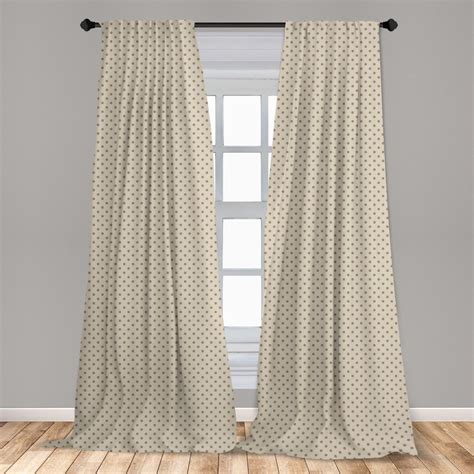 Beige Curtains 2 Panels Set, Traditional Polka Dots Classical Motifs Abstract Composition ...